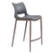 Modern Home 37.25" Gray and Brown Upholstered Stackable Counter Chair
